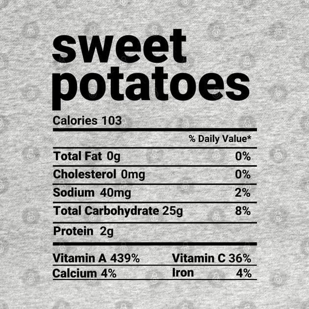 Sweet Potatoes Nutrition Facts Thanksgiving Costume by tobzz